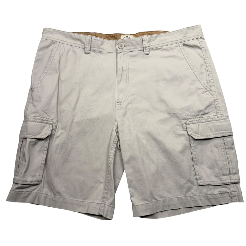 St. John's Bay Cargo‎ Shorts Mens 42 Stone Beige Legacy 10" Inseam Cotton NWT
